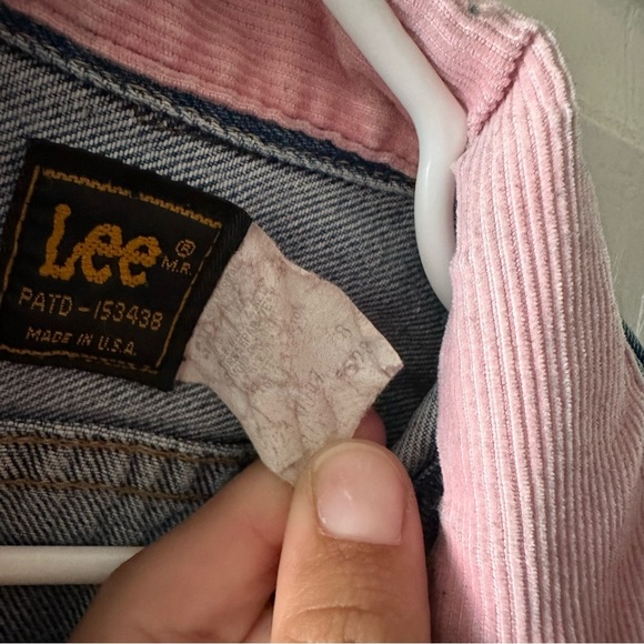 Lee Vintage Girl’s Denim Jacket Pink Corduroy Collar Size 8 - Picture 5 of 13